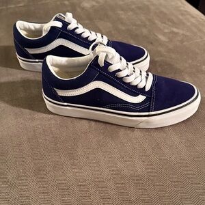 Vans Blue and White Women's Old School